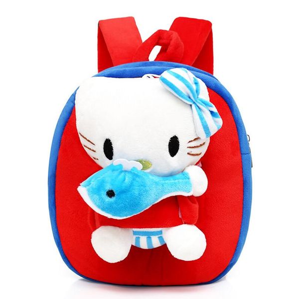 

new children plush backpack cartoon bags kids baby school bags cute hello kitty schoolbag for kindergarten girls gift