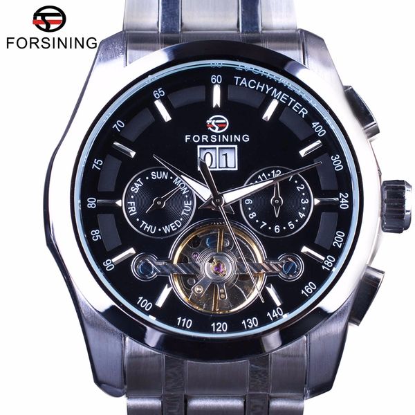

forsining luxury business мужские наручные часы tourbillion дизайн из нержавеющей стали календарь мужские автоматические часы топ бренд клас, Slivery;brown
