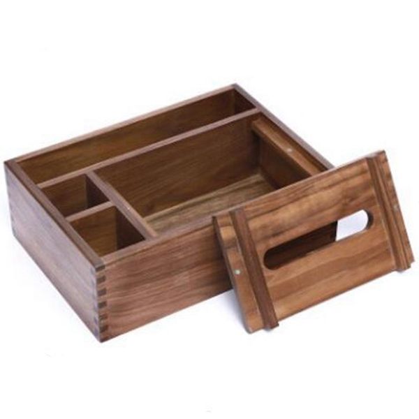 

new-home kitchen wooden tissue box solid wood napkin holder case with oak wooden cover phone holder napkins office case