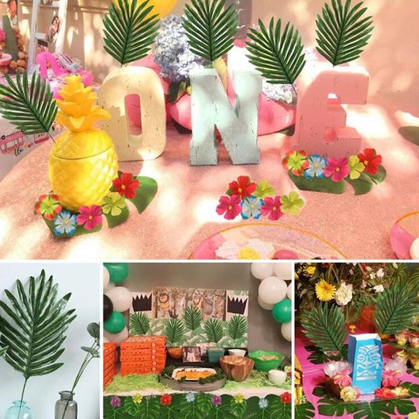 Fake Tropical Palm Leaves Artificial Monstera Plants Home