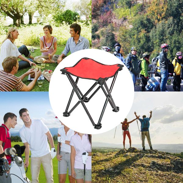 

2020 Outdoor Picnic Foldable Multi-function Rolling Cooler Upgraded Stool Red