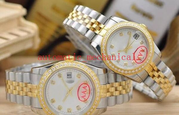 

luxury watch 3 style 116233 stainless steel & 18k yellow gold diamond dial/bezel 36mm automatic fashion men's watches wristwatch, Slivery;brown