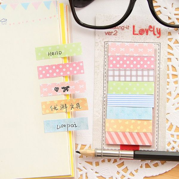 

симпатичные diy цвета креативный офис pad закладки творческий cute sticky notes индексирует it planner канцелярские товары школьные принадле, Purple;pink