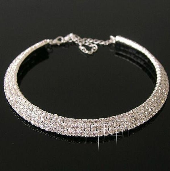 

новый свадьба обручальное подлинная сплава посеребренная ювелирные изделия цепи кристалл ожерелье женские аксессуары, Silver