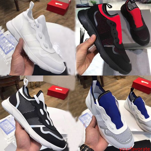 

2019 designer b21 sneaker white technical knit mens trainers luxury women shoes good quality plain sneakers 11colors 3sn243 with box