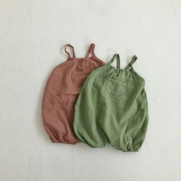 

milancel baby clothes newborn boys rompers front pocket baby girls romper summer toddler boys jumpsuits t200706, Blue