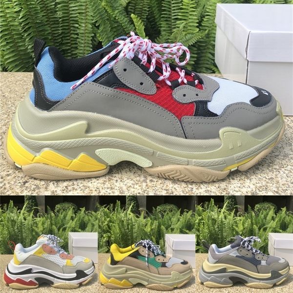 

5 11 designer triple s grey red blue golden men women paris triple-s runner casual sneakers traines fashion platform luxury shoes