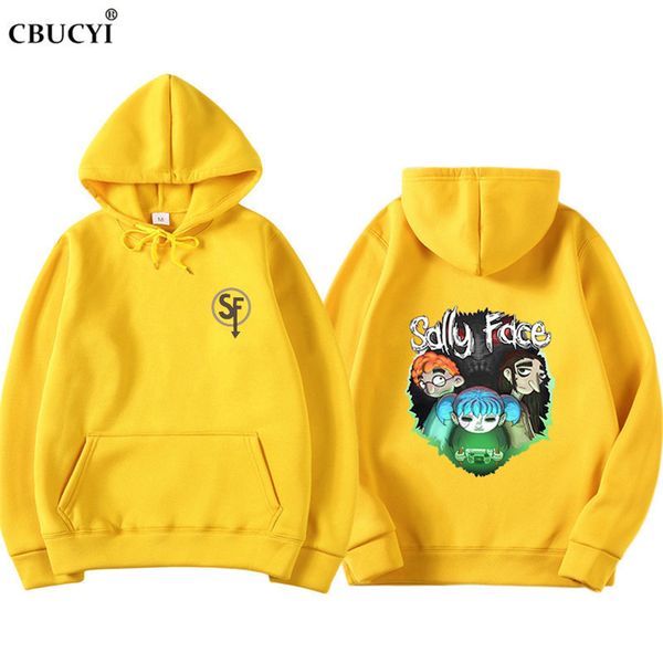 

2019 sally face sweatshirt hoodies men/women hoody winter warm cotton hoodie boy/girls cap polluvers game sally face eyes cbucyi, Black