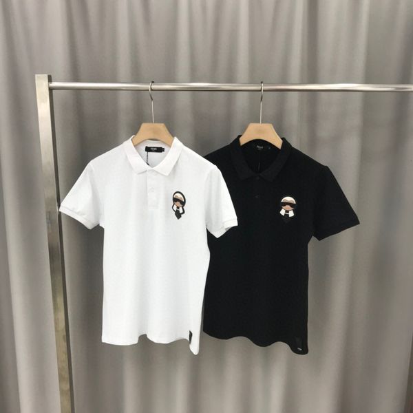 

новый летний мужской моды рубашки поло черный белый с коротким рукавом top отворотом мужской моды случайные рубашки поло 13, Black