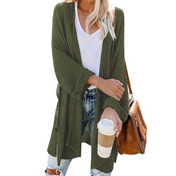 

womens designer knit cardigan solid color sweaters for youth girls brand ol batwing sleeve sweater coat fashion luxury womens outwear, White;black