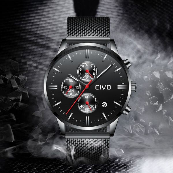 

relogio masculino new mens watches fashion watch slim mesh date waterproof quartz watch for men blue clock, Slivery;brown