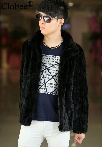 

2019 winter luxury faux fur men coat and jacket long sleeve stand collar gothic slim plus size overcoat 3xl x820, Black;brown