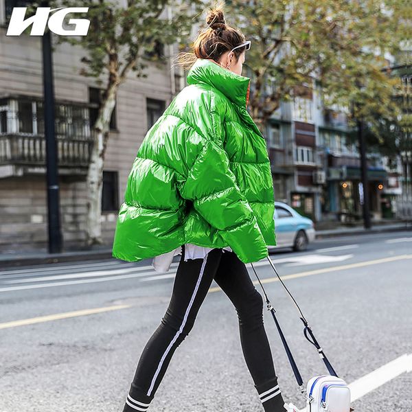

x hg tide brand fashion winter coat women streetwear short parka korean style plus size thicken women clothes 2019 new xj2736, Black
