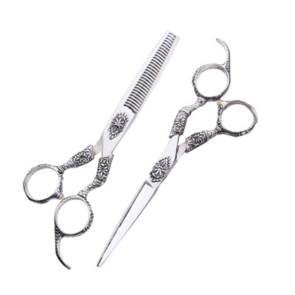 

2 pcs cutting thinning tool hair scissors stainless steel hairdressing scissors conventional flat tooth blade