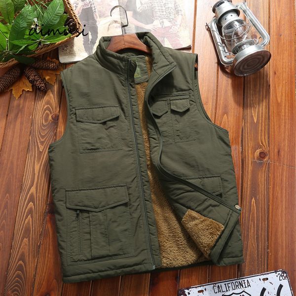 

dimusi winter men vest casual fleece warm waistcoats mens thermal vests jackets man army windbreaker sleeveless jackets clothing, Black;white