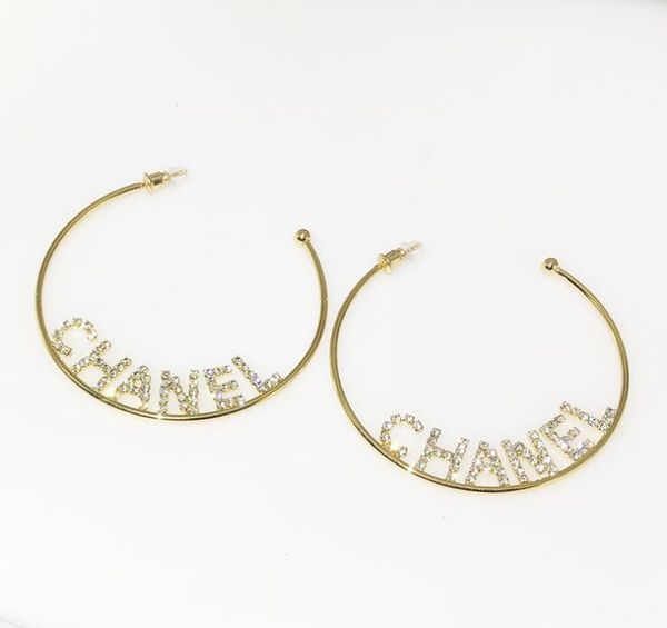 

new style designer earrings fashion women real ps with crystal earring luxury letter design earrings stud jewelry, Golden;silver