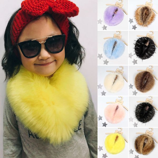 

winter children girls raccoon faux fur cape coat scarf winter warm collar accessories shawl faux fur christmas gift, Blue;gray