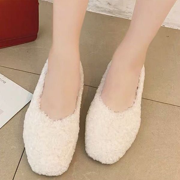 

flats shoes women slip on shoes simple shallow mouth flat casual bottomed large size warm lazy soft walking loafers, Black