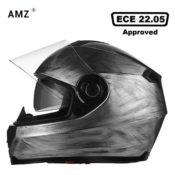 

amz motorcycle helmet retro full face helmet moto riding frp material motocross motorbike casco moto ece certification