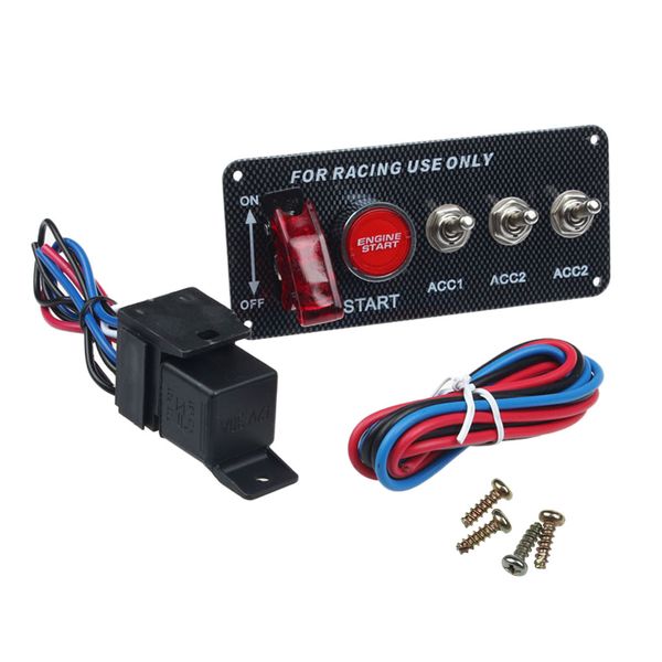 

car auto dc 12v engine start switch panel led 5 toggle switch accessory