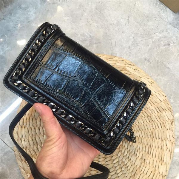 

elegant2019 real crocodile grain woman trend ins exceed fire chain square package mini- small bag