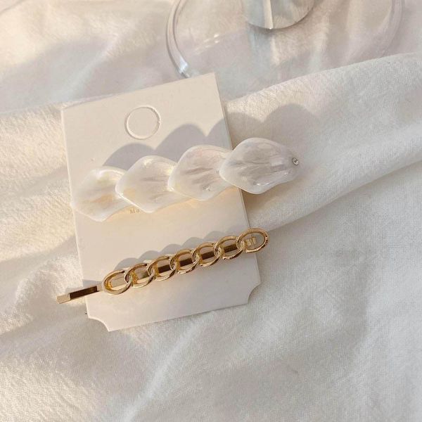 

ins 2pcs/set conch crystal women hair clips fashion rhinestone women designer hair clips sweet barrettes hair accessories for women, Slivery;white