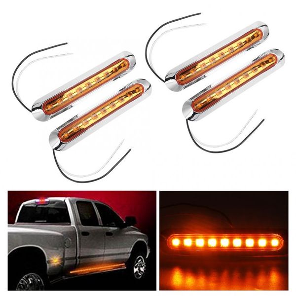 

2 pcs / 4 pcs 9 led side marker light signal turning warning lamp for trailer truck yellow light