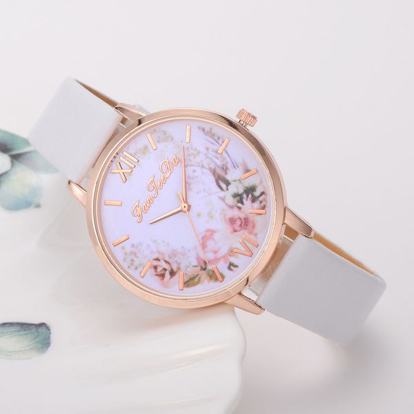 

relojes para mujer hours women watches leather band luxe brand times watch women ladies watch creative flower bayan kol saati *a, Slivery;brown