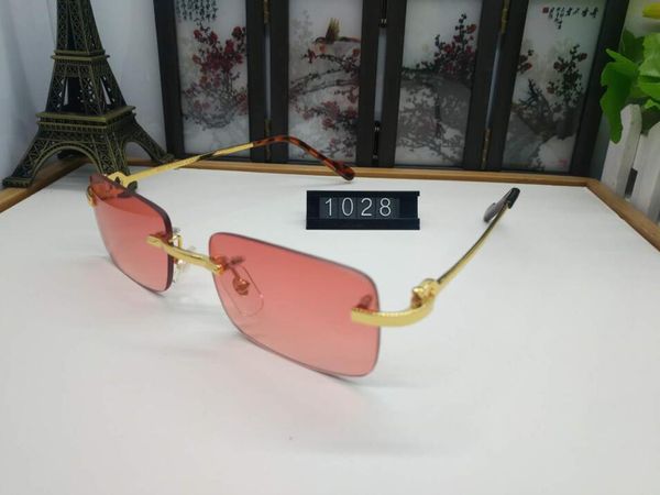

france brand buffalo sunglasses men plain mirror glasses gold leopard metal frame clear lens optical mens sunglasses with original box case, White;black