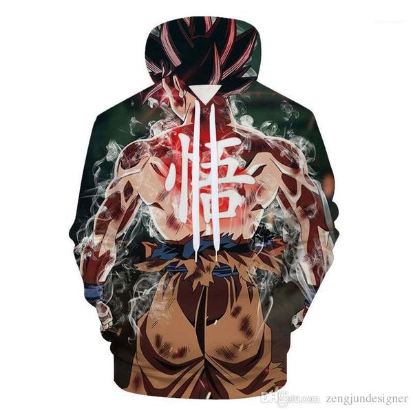 

dragon ball pullover long sleeve hat homme clothing fashion style casual apparel mens autumn designer hoodies 3d print, Black