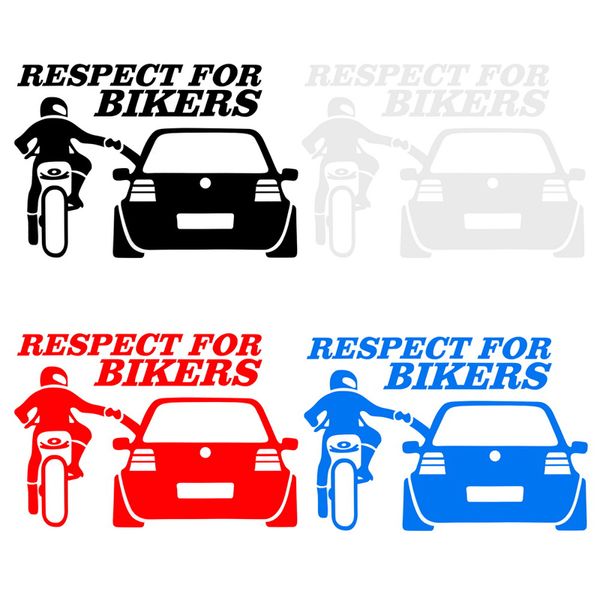 Adesivo de carro engraçado auto adesivos respeito para motociclistas decalques automóveis acessórios automóveis bicicleta de motocicleta