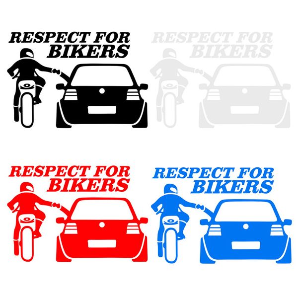 

car sticker funny auto stickers respect for bikers decals cars accessories autos motorcycle bike