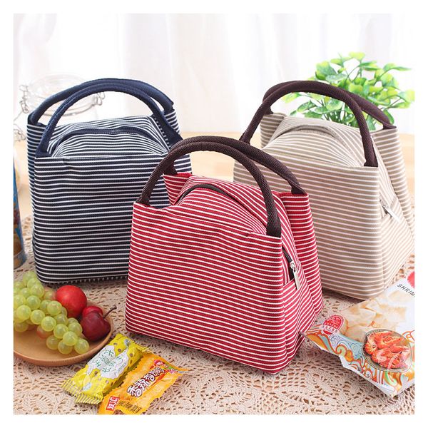 

thick striped insulation bag drink refrigerated package insulation lunch bag fresh ice pack multifunctional ice box