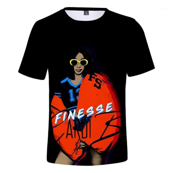 

летние топы американский рэппер cardi b 3d designer tshirts летняя мода hiphop женщины тис, White