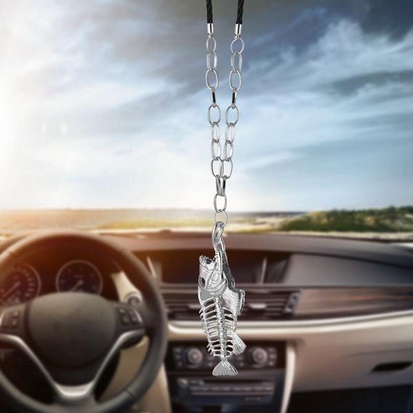 

auto ornaments car pendant lucky rise to fish skeleton interior rearview mirror decoration hanging decor car accessories gifts
