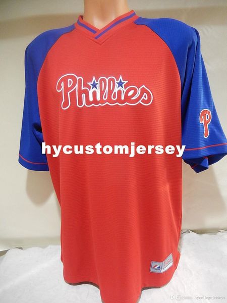 

custom majestic philadelphia pullover blank baseball jersey red/royal new mens stitched jerseys big and tall size xs-6xl for sale, Black;blue