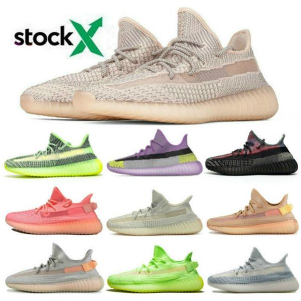 

2020 yecheil yeehu hyperspace static butter 3m reflective men running shoes kanye west bred women trainers sport sneakers with stock x 12