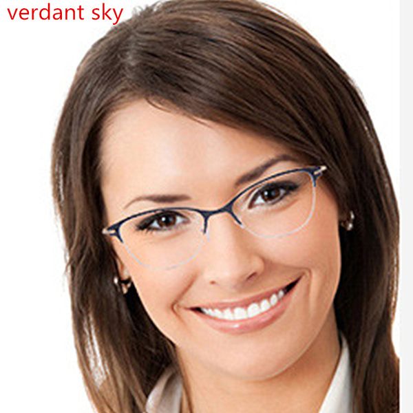 

eyeglasses frame metal optical retro black women glasses frame fashion cat eye type reading glasses brand computer rack, Silver