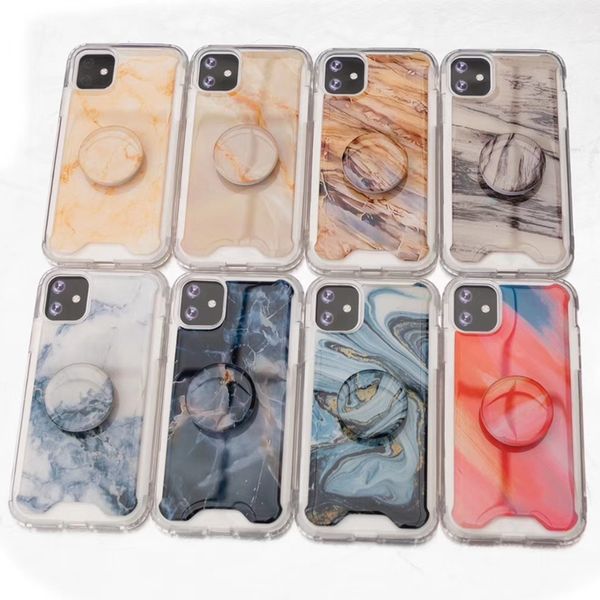

gloss marble holder cover phone case for iphone se2 2020 iphone 12 11 pro max xr xs 6 7 8 airbag holder stand protector cover