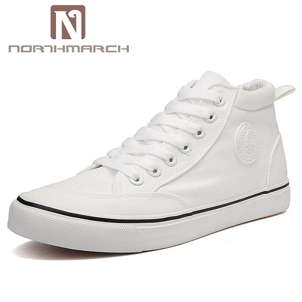 

northmarch breathable casual men shoes lace up canvas shoes for men comfortable fashion vulcanized zapatillas hombres, Black