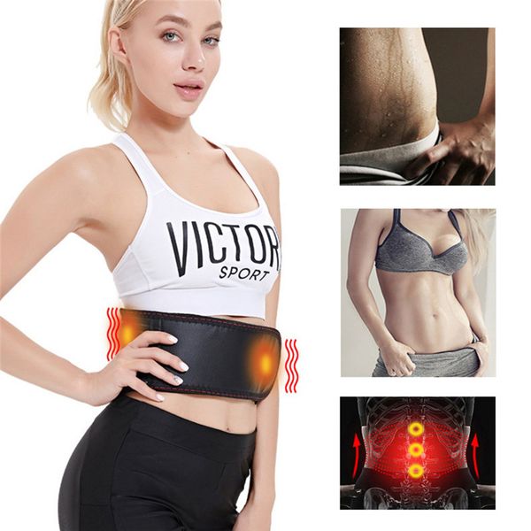

adjustable tourmaline self heating magnetic therapy waist support lumbar back waist trimmers protector fitness belt, Black;gray