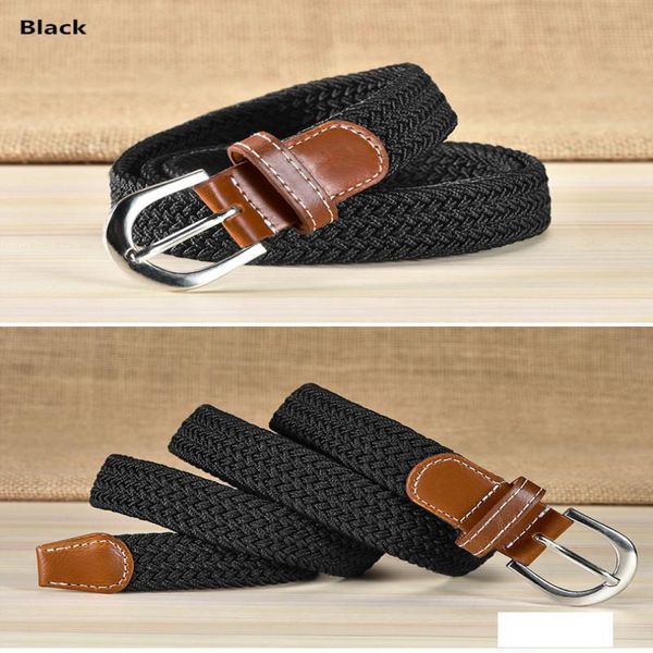 

canvas waistband, elastic elastic knit belt for, Black;brown