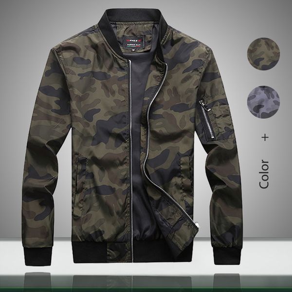 

2020 new mens camo bomber jackets male spring and autumn casual camouflage coats mens brand clothing outwear plus size s-7xl, Black;brown