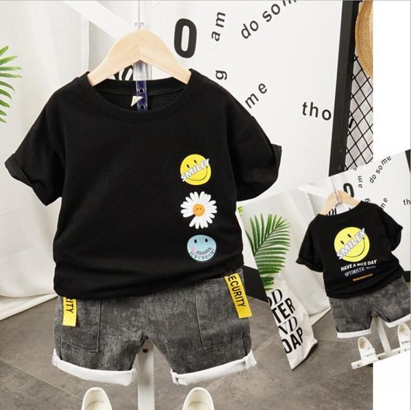 

2020 new arrival kids clothes baby girls t-shirt sets summer boys pants shorts outfit toddler boys clothes sets 2-7 years, White