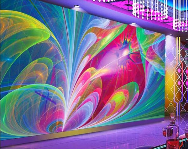 

пользовательские любой размер фрески обои 3d stereolarge ночной клуб цветочный бар настенная живопись гостиная тв диван спальня фон стены pa