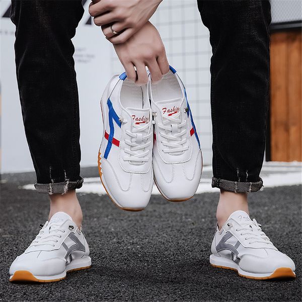 

teen lace-up pvc skater shoes 50% fashion men leisure outfits american summer footwear male faux leather casual shoes, Black