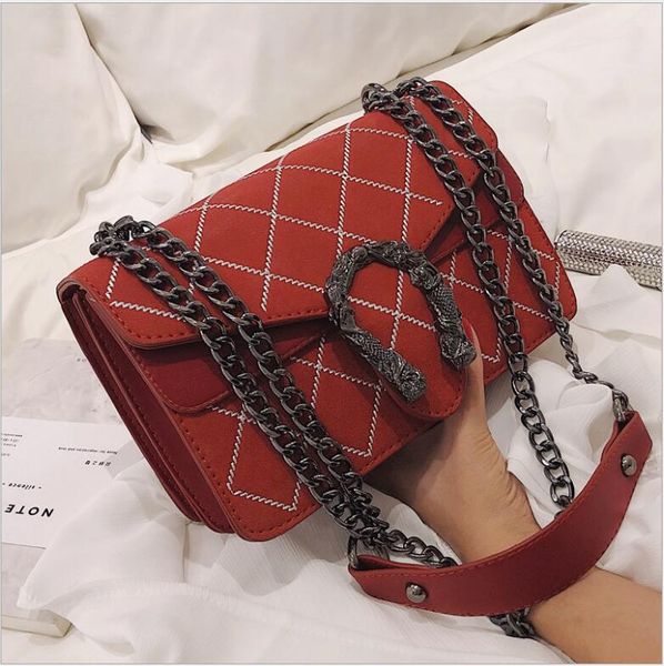 

designer -handbags purses luxury chain bag snakehead lock velvet bag classic embroidered line wavy women #182