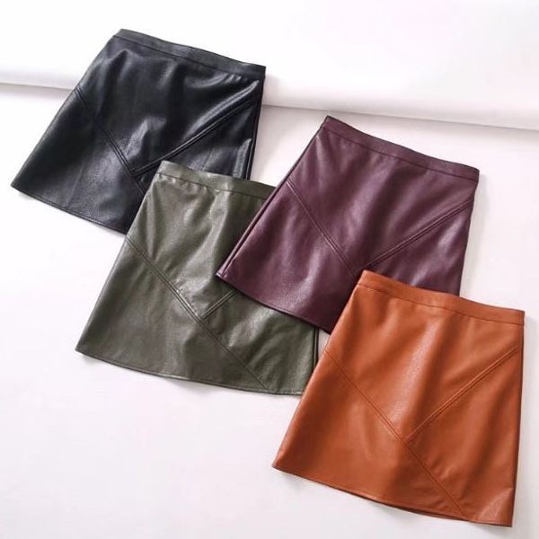 

женщины юбки мини юбка линия выше колена yuuyiwa мини женщины имеют поддельные кожаные юбки весна плюс размер женщина faldas женщины, Black