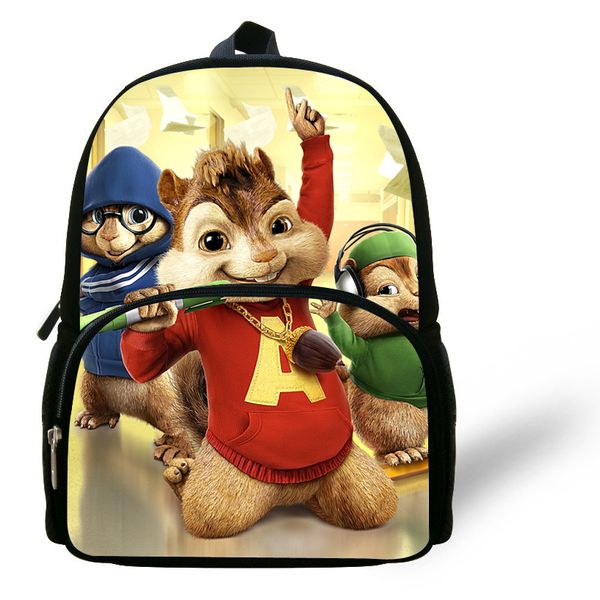 

12-inch mochila infantil menino cartoon alvin and the chipmunks backpack kids bags boys age 1-6 children school bags girls gift