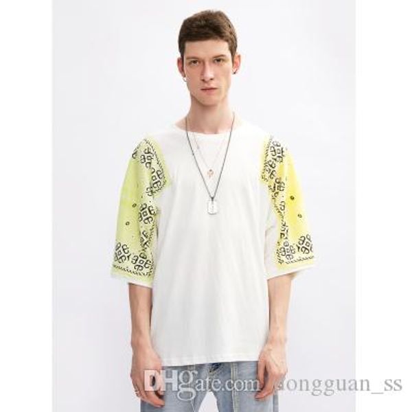 

new white yellow ins original o neck loose cotton tshirts men and women short sleeve oversize streetwear t-shirt hip hop summer tees, White;black